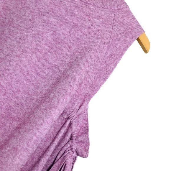 Barbiecore Pink Self Tie Bow Sleeve Cold Shoulder Sweater Size Small - Picture 6 of 13